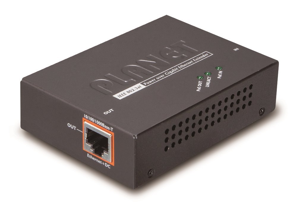 Planet POE-E201, PoE ethernet extender 1000Base-T, IEEE802.3at, 26W, Gigabit