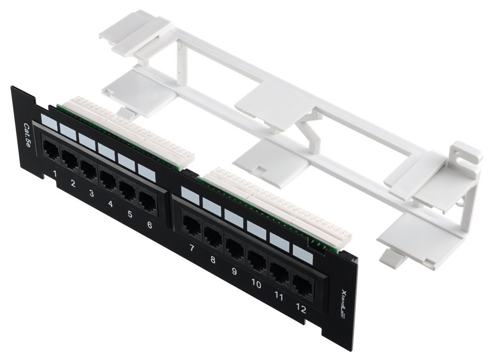 Patch panel na zeď, 12 portů, CAT5E