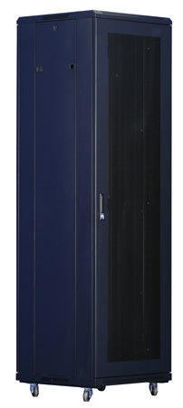 42U/600x1000 stojanový, černý, perforované dveře a záda