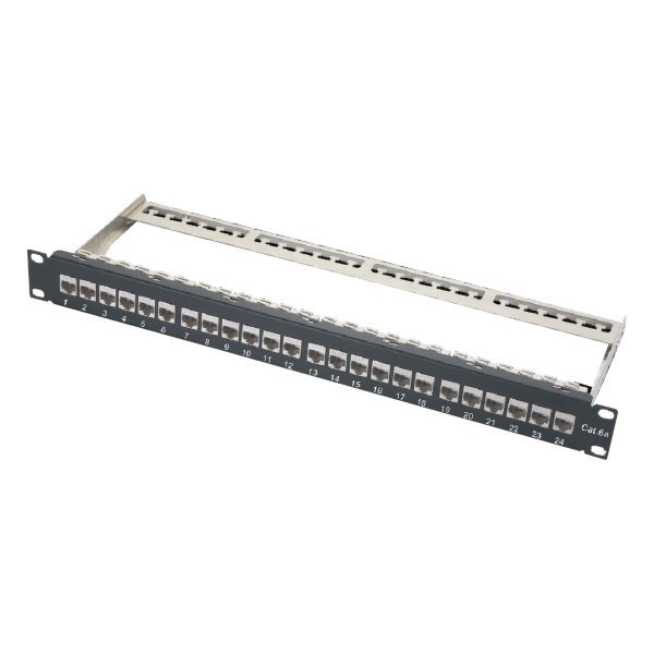 Patch panel 19", 24 portů CAT6A, stíněný