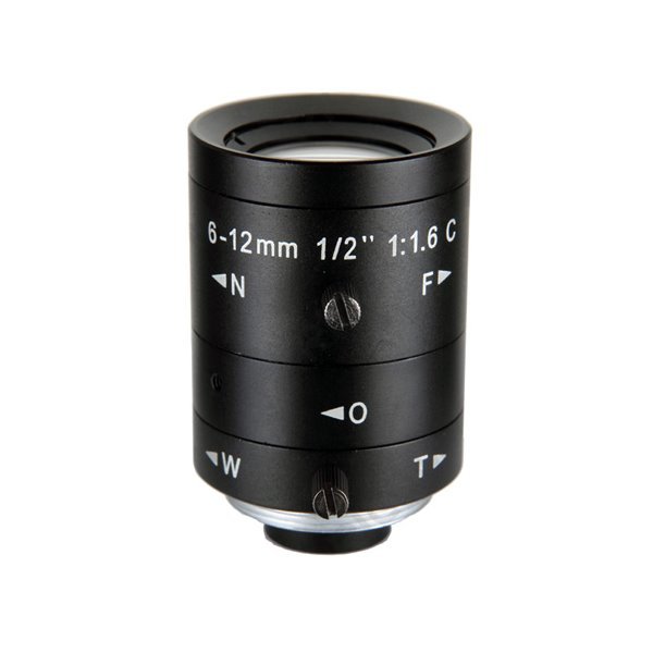 Objektiv 1/2", Vari-focal, manual, 6-12mm, C-mount, do 3Mpix, clona 1,6-16
