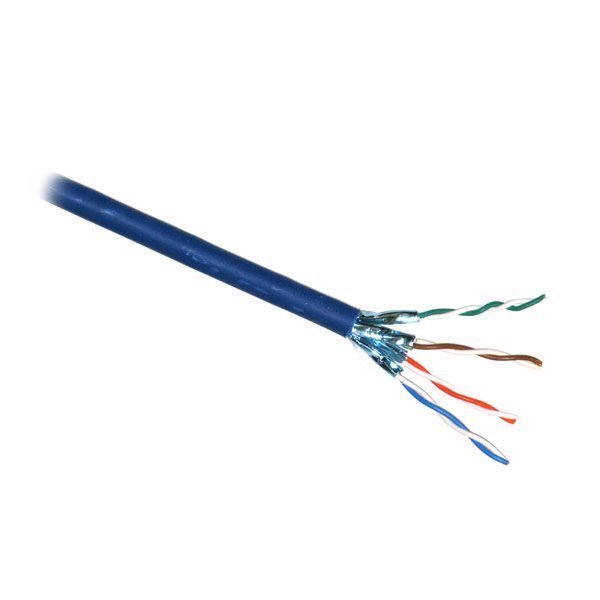 Kabel FTP, drát, Cat 6A, 4p, 500MHz, LS0H, stíněný každý pár, Planet Elite, modrý, Dca (balení 500m)