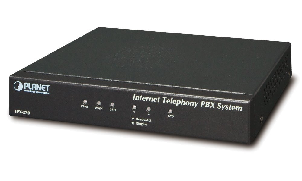Planet IP PBX, 1x LAN, 2x FXO, 30/15 uživatelů, záznamník/hlas.pošta, FAX, Skype-SIP, Web/SNMP, VPN, PoE
