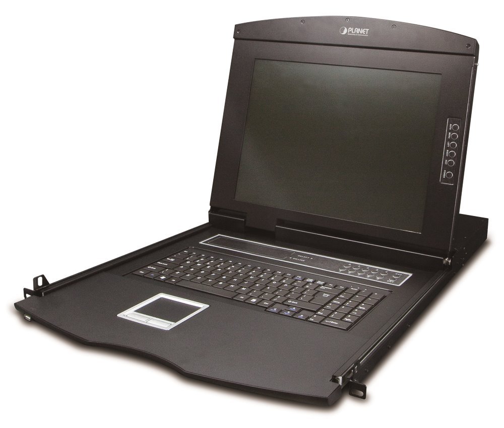 Planet KVM-210-16M, KVM konzole s LCD 17", ovládání 16x PC, PS2/USB, 1U/19" instalace, touchpad
