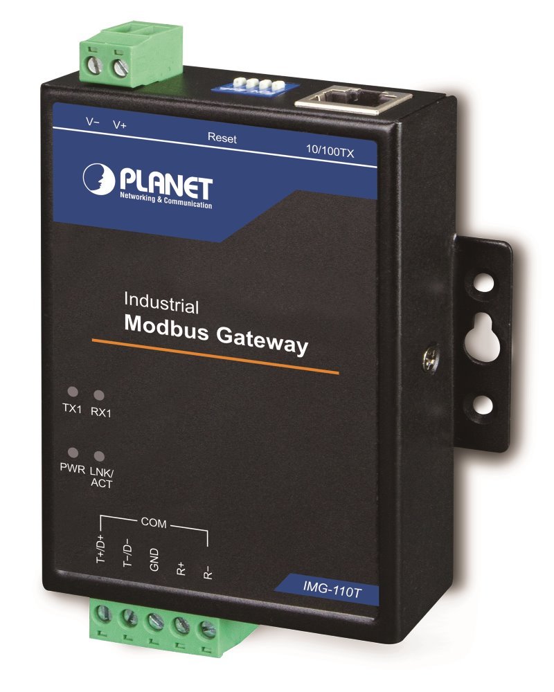 Planet IMG-110T, MODBUS průmyslová brána RS-422/485 na IP,1x terminal, 100Base-TX, RTU/ACSII