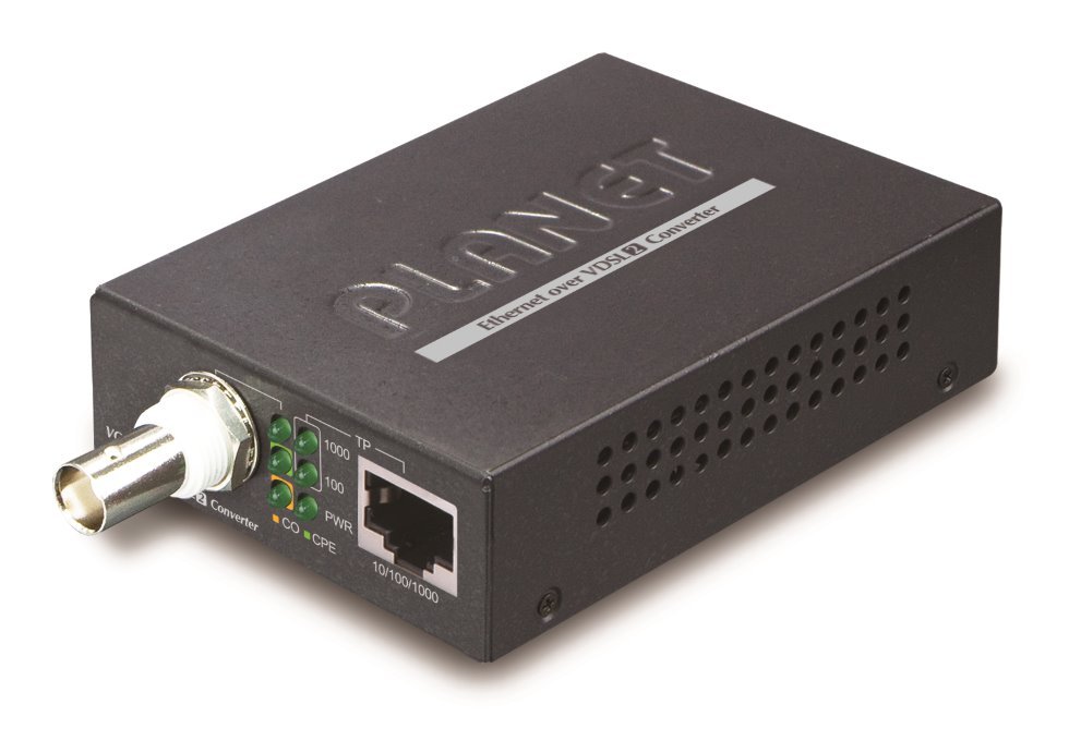 Planet VC-232G, VDSL2 konvertor, BNC(koax), 1000Base-T, master/slave, profil 30a, G.993.5 Vectoring, G.INP