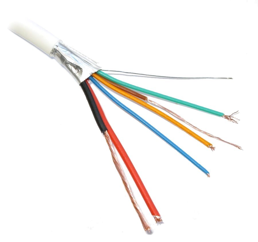 Kabel pro EZS, lanko, 2x0,75mm2+4x0,22mm2, stíněný, PVC izolace, 200m balení