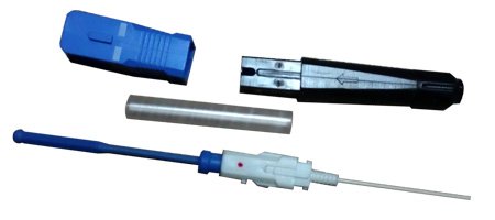SC konektor, splice-on, zabroušený /UPC, přímé navaření na kabel, kabel do průměru 3mm