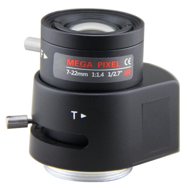 Objektiv Vari-focal DC Drive AutoIris, IR, 7-22mm, CS-mount, 1/2.7", 41-14 stupňů, do 3Mpix