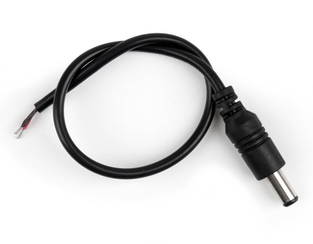 Napájecí kabel/pigtail s jedním napájecím konektorem (2,5mm samec) pro konvertory apod., 50cm