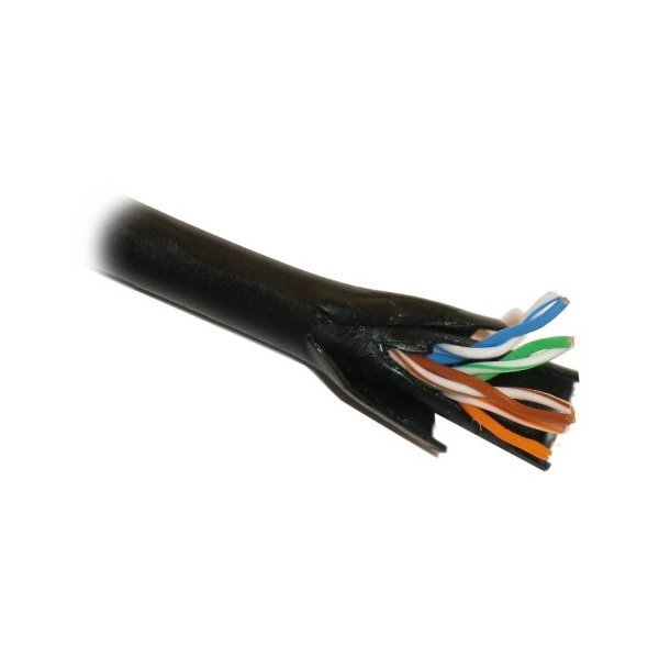 Kabel UTP, drát, 4pár, Cat 5e, PE+PE, Dca, venkovní dvouplášť, balení 305m