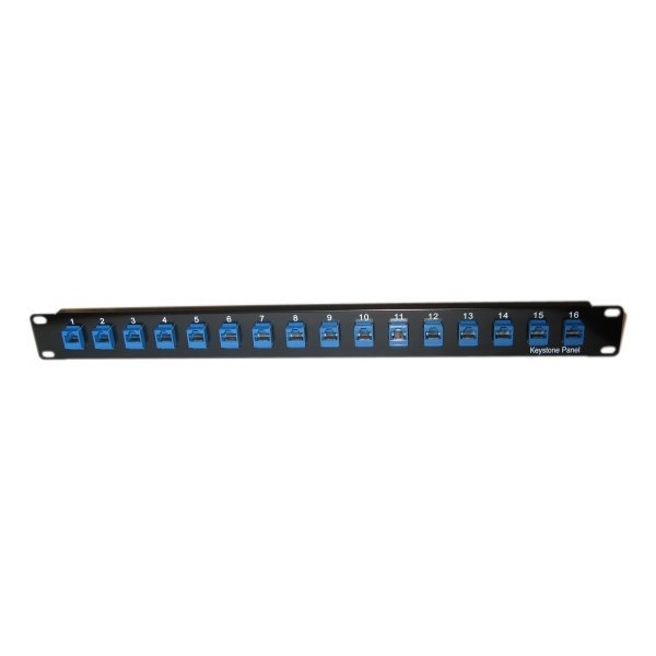 Patch panel 1U 19",  16 otvorů, osazený  KESW5NZIZX Cat 5e, nestíněný