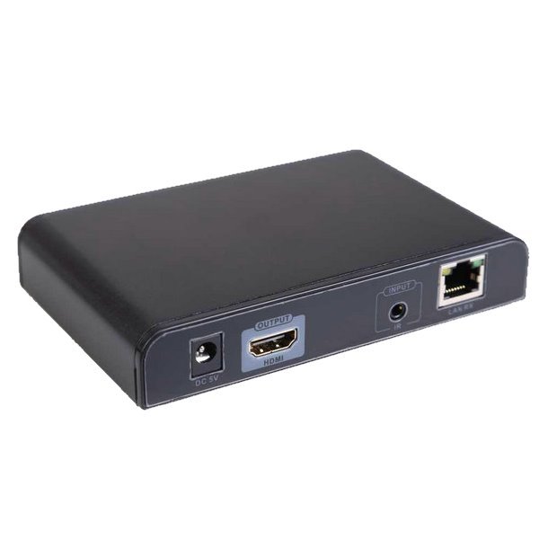 HDMI přenos po LAN, přijímač, UDP/Multicast, 1080p, PoE 802.3af napájení