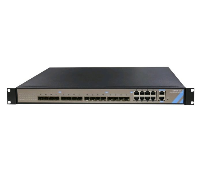 GPON OLT, 8x PON SFP, 8x SFP/RJ-45 1000Base-T, redundantní AC+DC