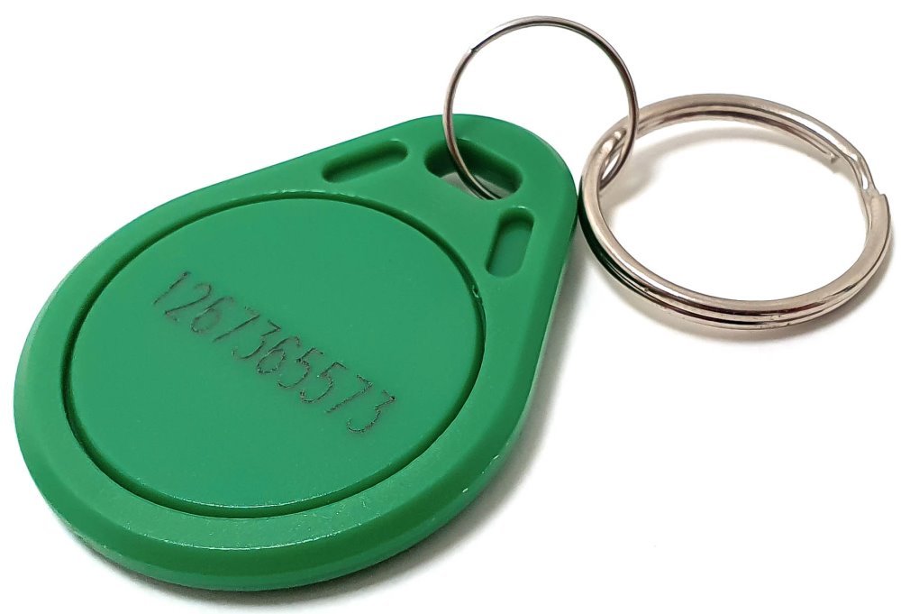 Identifikační klíčenka k dveřním stanicím, RFID 125kHz - s číslem - green