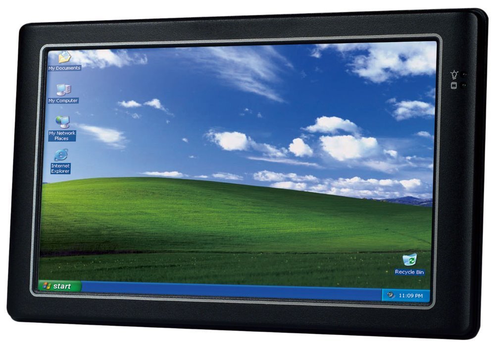 9" touch panelPC, Vortex 1GHz x86DX3, 2GB RAM,2x USB,1xLAN,1xCOM, audio, slot uSD a CF, 8V-35V