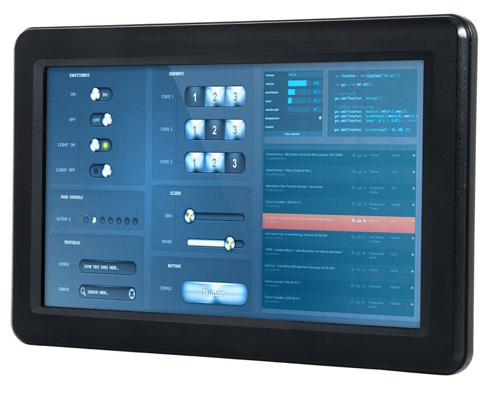 9" touch panelPC, Vortex 1GHz x86DX3, 2GB RAM,3x USB,1xLAN,2xCOM, audio, uSD a CF, SSD, PoE / 12-24V