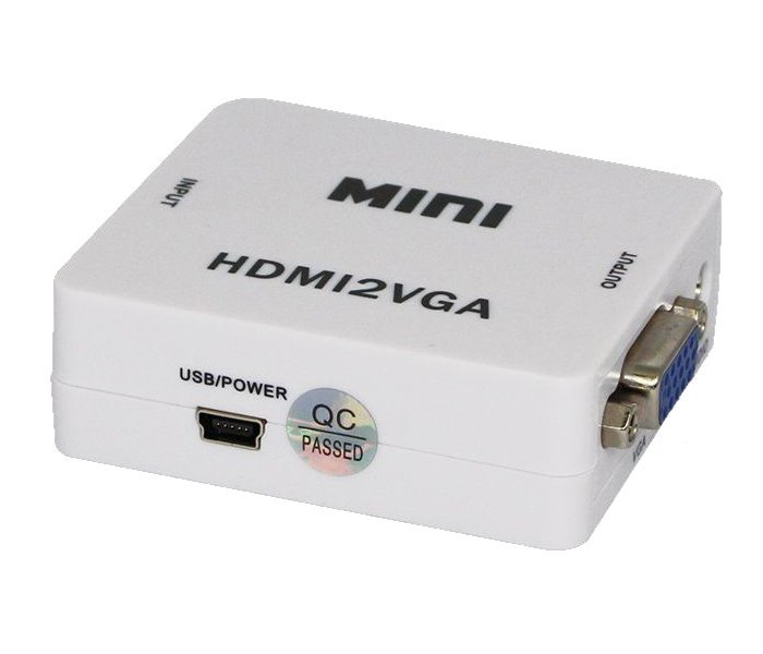 Konvertor HDMI na VGA + stereo audio , 1x HDMI in, 1x VGA out, 1x stereo audio out