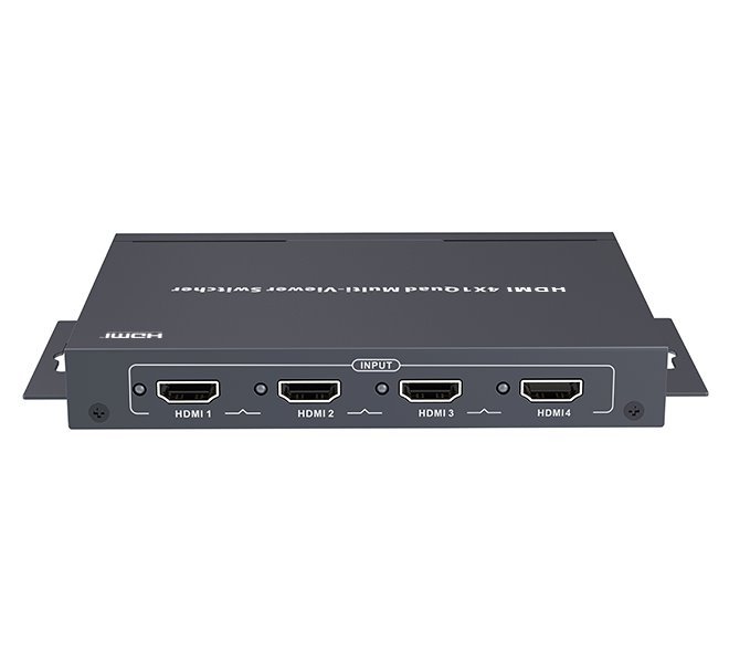 HDMI multiviewer/kvadrátor, 4 vstupy / 1 výstup, do 1080p, IR ovladač