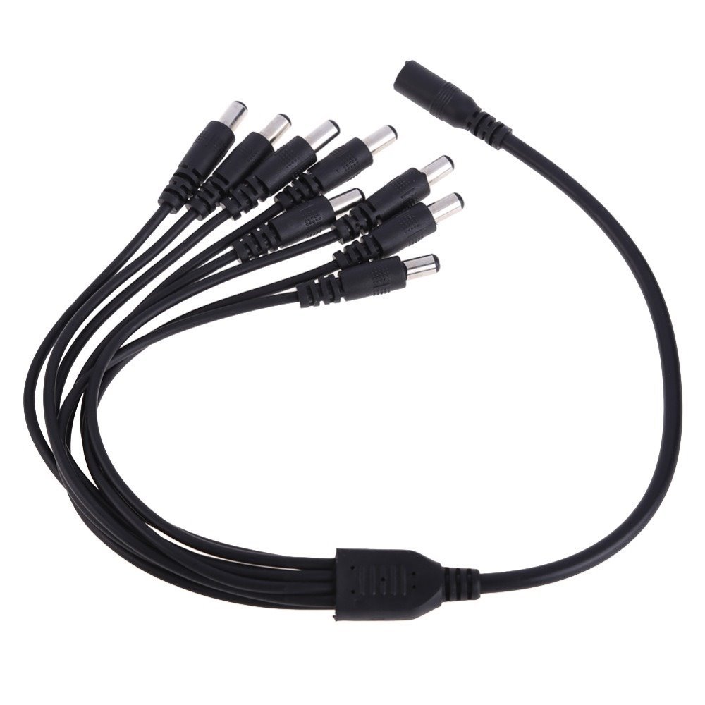 Napájecí kabel s osmi napájecími JACK konektory (2,1mm) pro kamery a přípojnou JACK samice
