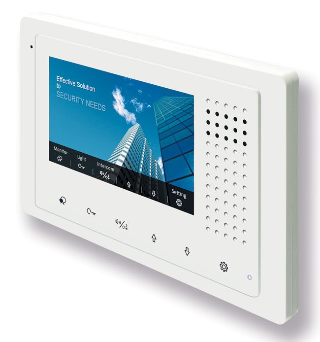 Bytový monitor pro D2, barevné TFT 4,3", dotyk.tlačítka, 2-drát, tenký profil