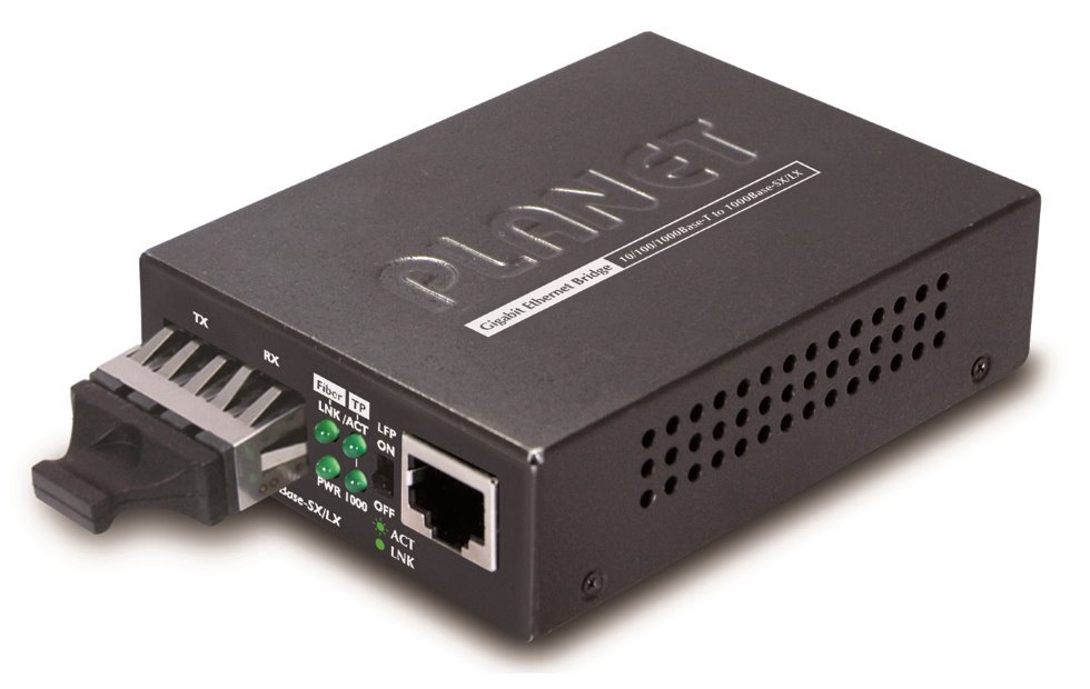 Planet GT-802S opto konvertor 10/100/1000Base-T - 1000Base-LX, SC, singlemode 10km