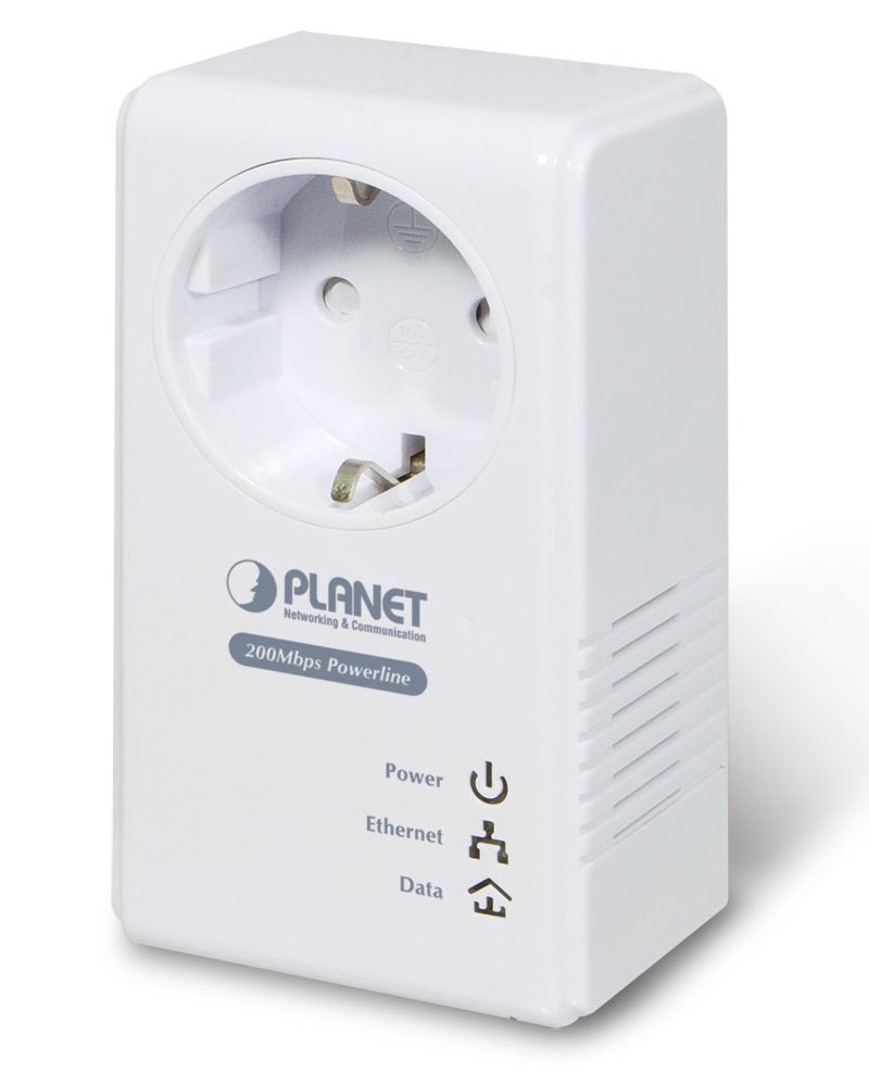 Planet PL-551 200Mbps, PowerLine (direct attached), 1x LAN, průchozí zásuvka CEE 7/4