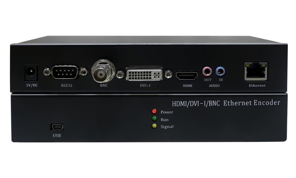 IP HD enkoder, realtime, 1x HDMI in, DVI in, VGA in, YPbPr in, CVBS in,audio in, H.264, TS stream