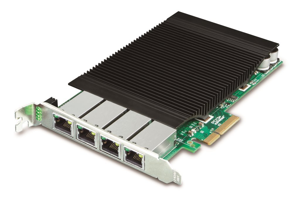 Planet ENW-9740P PCI-E 4x síťová karta, 4x 1Gb RJ-45, 4x PoE+ 802.3at 30W, -10 až +60st