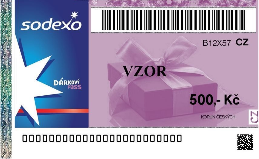 Poukázka Sodexo v hodnotě 500 Kč