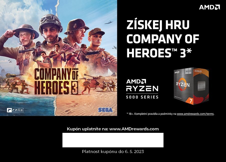 Kupón AMD Ryzen Company of Heroes 3 bundle