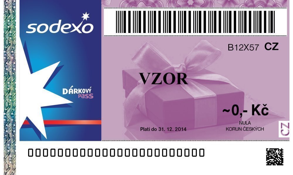 Poukázka Sodexo v hodnotě 100 Kč