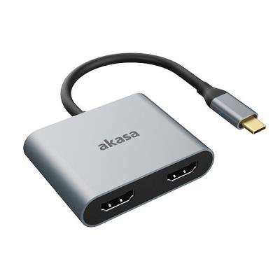Akasa adaptér USB typ C na 2x HDMI 
