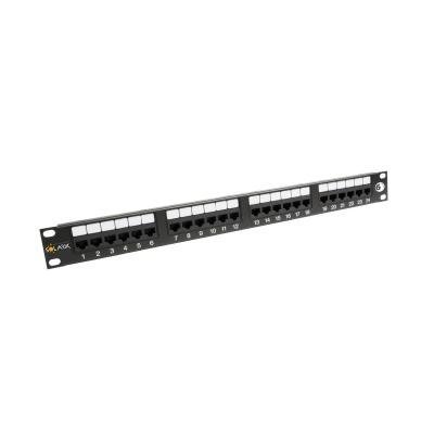 Patch panel Solarix 24 x RJ45 CAT6 UTP 350 MHz černý 1U 