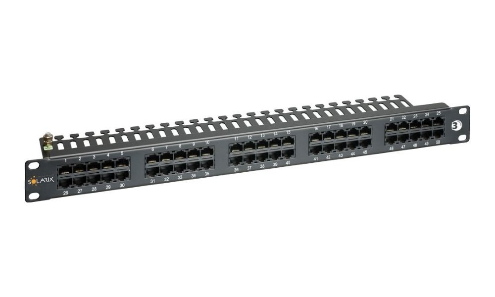 Patch panel Solarix SX50-ISDN-BK