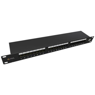 Solarix Patch panel 24 x RJ45 CAT5E STP černý 1U SX24-5E-STP-BK-N