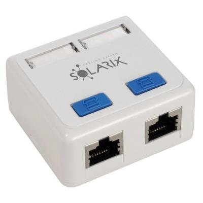 Socket Solarix Cat5E STP 2 x RJ45 on the wall white