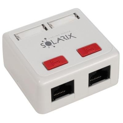 Socket Solarix Cat5E UTP 2 x RJ45 on the wall white