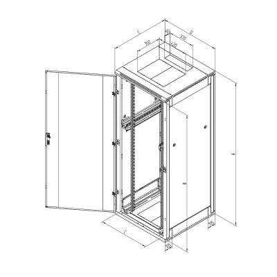 Triton 19" rozvaděč stojanový 32U/800x900, rozebíratelný, perforované přední dveře