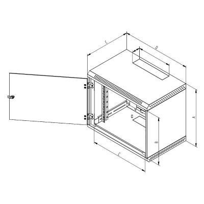 Rozvaděč Triton RBA 19" 9U jednodílný 400mm