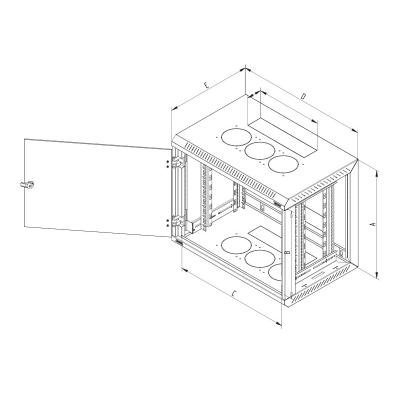 Rozvaděč Triton RUA 19" 12U jednodílný 500 mm