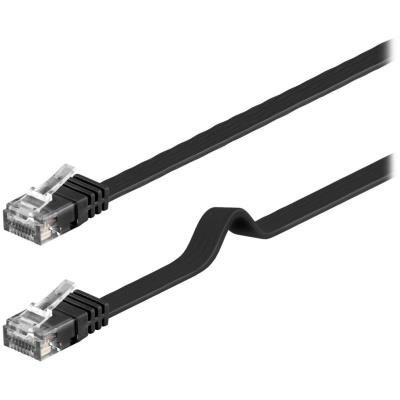 Goobay plochý patch kabel UTP RJ45-RJ45 CAT6 1m černá