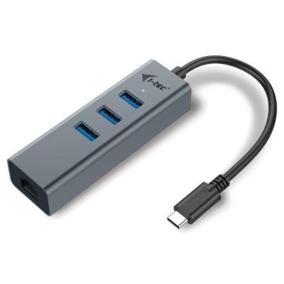 USB Hub I-TEC Metal 3 porty USB 3.0 + RJ-45