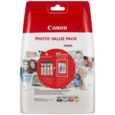 Canon multipack s foto papírem inkoustových náplní CLI-581 BK/C/M/Y PHOTO VALUE BL