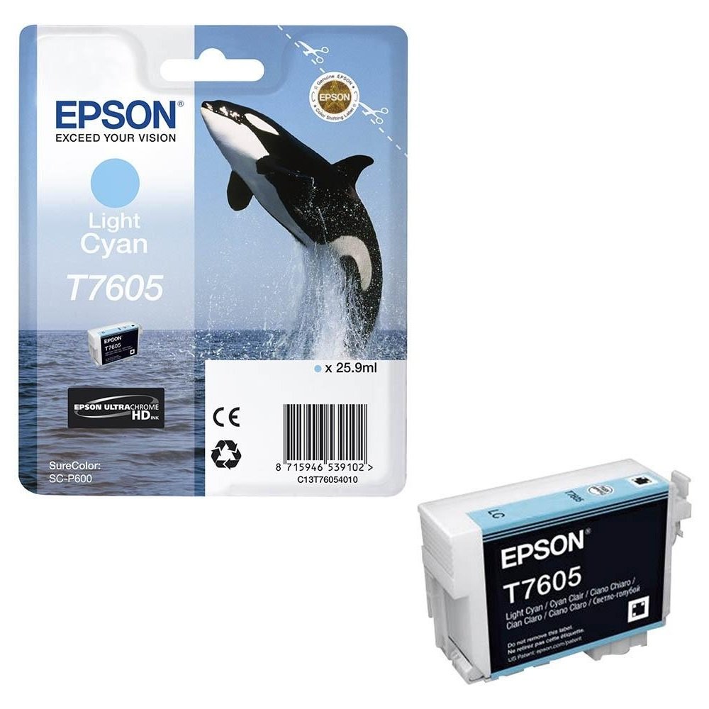 Inkoustová náplň Epson T7605 světlá modrá