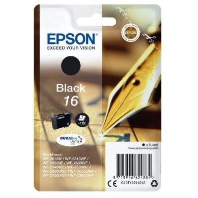Epson inkoustová náplň/ Singlepack 16 DURABrite Ultra Ink/ Černá
