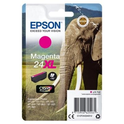 Epson inkoustová náplň/ Singlepack 24XL Claria Photo HD Ink/ Magenta