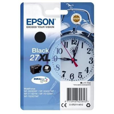 Epson inkoustová náplň/ Singlepack 27XL DURABrite Ultra Ink/ Černá