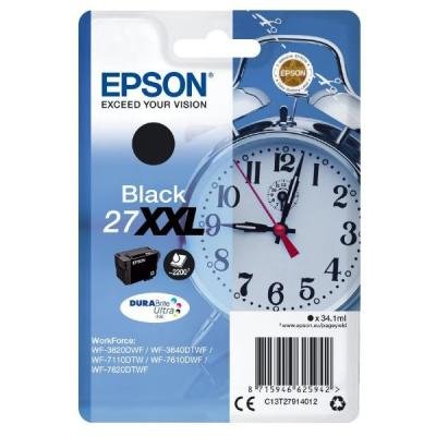 Epson inkoustová náplň/ Singlepack 27XXL DURABrite Ultra Ink/ Černá