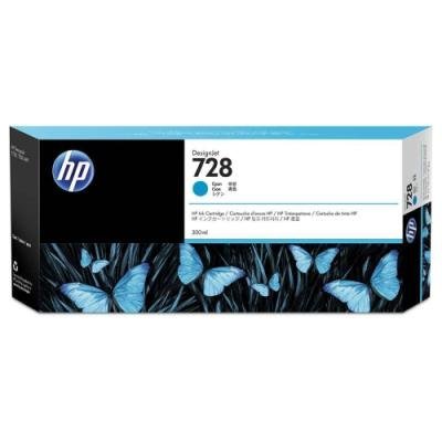 HP F9K17A náplň č.728 azurová velká 300ml cyan (designjet T830, T730)